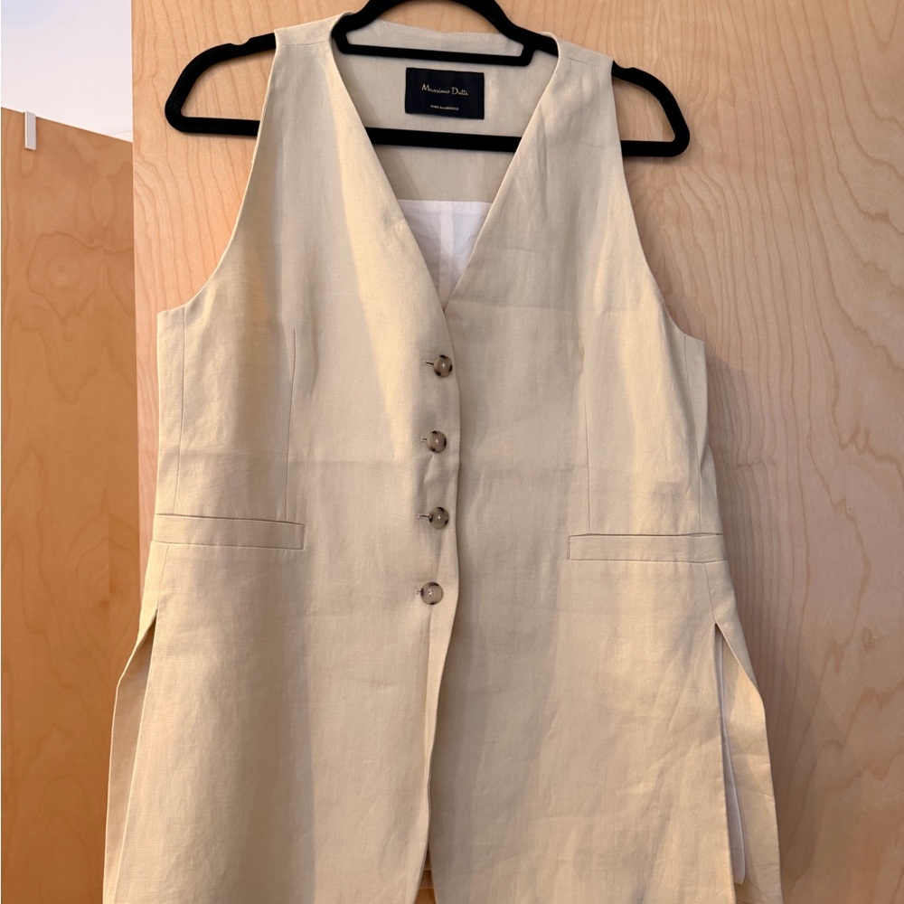 Massimo Dutti Beige Sleeveless Jumpsuit